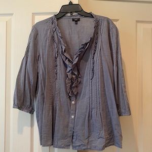 Talbots 18W petite chambre button up with ruffles